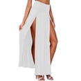 thumbnail image 1 of Easter Carnival Women'S Double Slit Maxi Long Skirt Flowy Elastic Waist Two Side Split Design Summer Basic, 1 of 5
