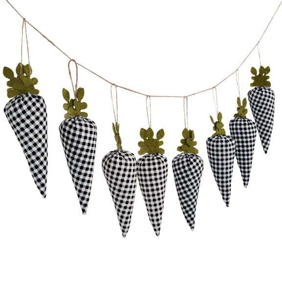 Easter Carrot Banner, Bunny Spring Wall Hanging Garland Decor, Party Photography Backdrop for Home Easter Celebration, 5.5X2In (1Set/8Pcs) Black