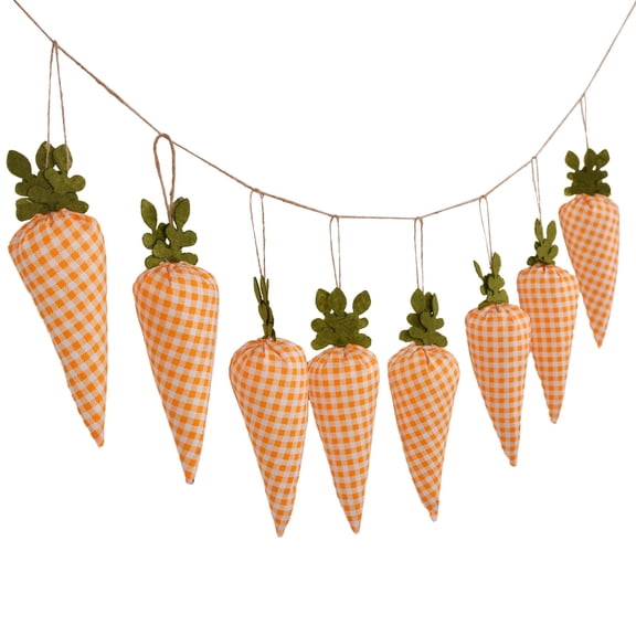 Easter Carrot Banner, Bunny Spring Wall Hanging Garland Decor, Party Photography Backdrop for Home Easter Celebration (5.5X2In) Orange