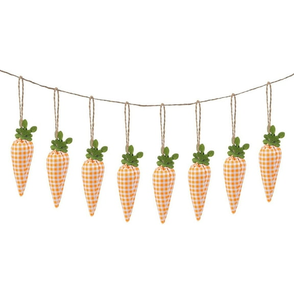 Easter Carrot Banner, Carrot Garland, Easter Hanging Decorations, Fabric Wall Vegegtable Ornament for Party, Wall, Fireplace, Window Decors (62.88Inches)
