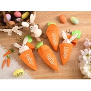 Easter Carrot Bunny Plush Keychain - Personalized Reversible Plush Decor - Aesthetic Bunny Accessory