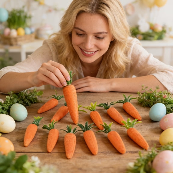 Easter Carrot Foam Toys Fun & Vibrant Holiday Decor - Lightweight Props for Easter Egg Hunt Party Favors Indoor Outdoor Home Garden Use