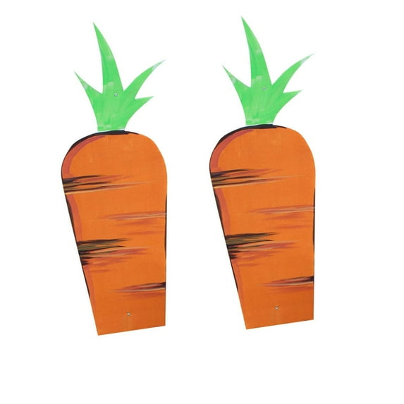 Easter Carrot Garden Stake Decorations Set of 2, Water-Resistant Easter Theme Ornament Yard Decor for Spring & Easter Garden Porch Lawn Styling