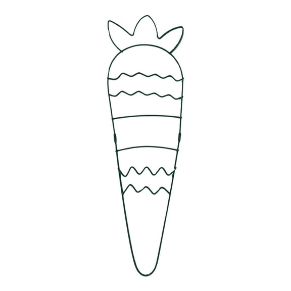 Easter Carrot Metal Wire Wreath Frame Diy Wire Mesh Wreath Rack For Home Craft Decor(Green Carrot-50Cm)