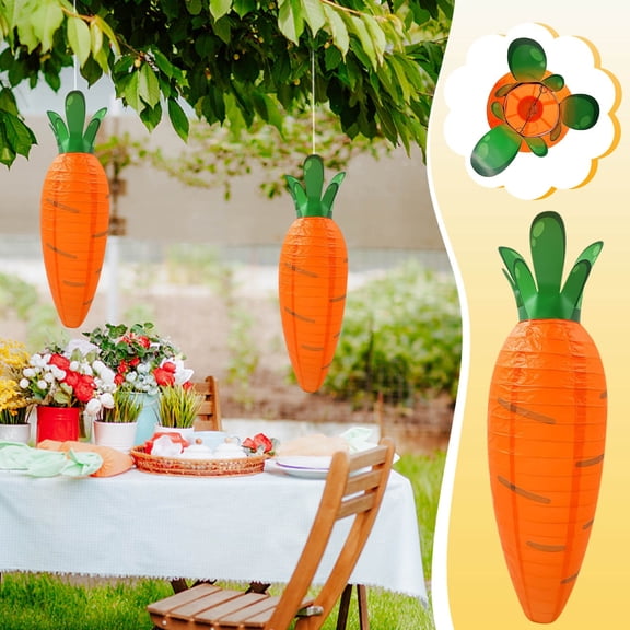 Easter Carrot-Shaped Paper Lanterns,Cute Cartoon Easter&Thanksgiving Decorations, Hanging Lanterns for Spring Holiday Party Garden Classroom Wedding Home Decor