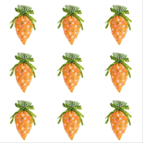 Easter Carrot Shaped Treat Bags Bulk - 10/20/30 Pcs Fabric Drawstring Goodie Bags for Easter Basket Stuffers, Egg Candy, Party Supplies & Kids Gift Bags