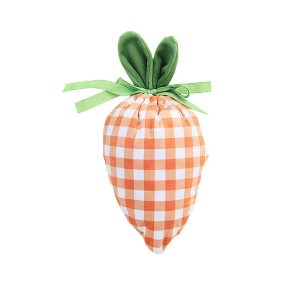 Easter Carrot Shaped Treat Bags Easter Basket Stuffers Fabric Drawstring Candy Gift Goodie Bags for Egg Hunt Outdoor Party Supplies