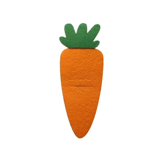Easter Carrot Silverware Pocket, Small Festive Cutlery Pouch for Utensils
