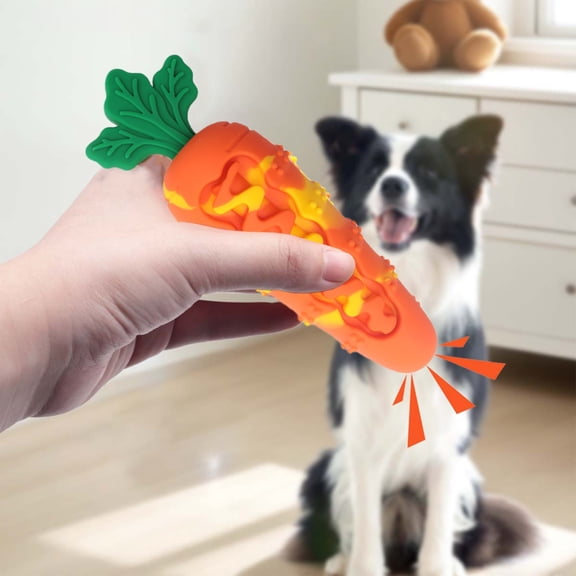 Easter Carrot Toy for Dogs, Chew Proof Squeaky Toy for Teething Relief, Pet Holiday Toy for Indoor Play and Boredom Relief