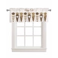 thumbnail image 1 of Easter Carrots Linen Curtain Valance for Bedroom/Bathroom/Kitchen/Office/Living/Dining Room Window,Brown Spring Easter Stripes Boho Dots Rod Pocket Topper Decorative Cafe Drapes Panel 60"x18", 1 of 6