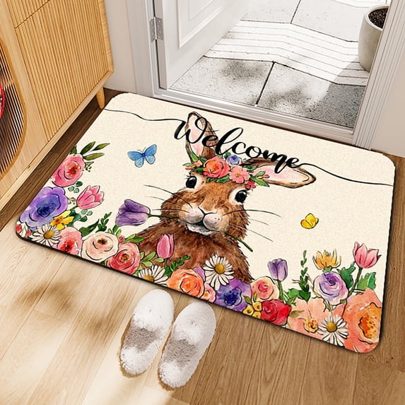 Easter Cartoon Bunny Egg Decorative Carpet - Soft Printed Floor Rug for ...