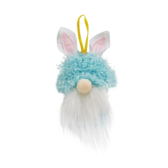 Easter Cartoon Bunny Faceless Doll Candy Jar - Cute Easter Day Decoration Ornament for Home, Party, Wedding, Office - 14x7cm Polyester & Plastic(Blue)
