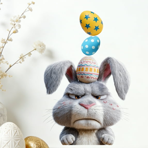 2026 Easter Decorations,Cartoon Easter Wall Stickers Kids Bedroom Living Room Home Decoration