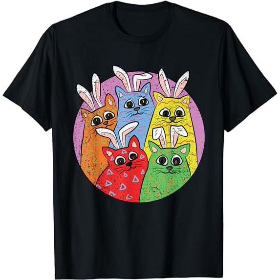 Easter Cat Bunny Ears Egg Hunting Cute Kitten Kitty Spring T-Shirt