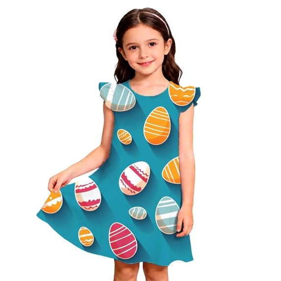 Easter Celebration Girls Sleeveless Floral Lace Sunflower Print Party Gown, Long Dress For Church, Holiday & Special Occasions