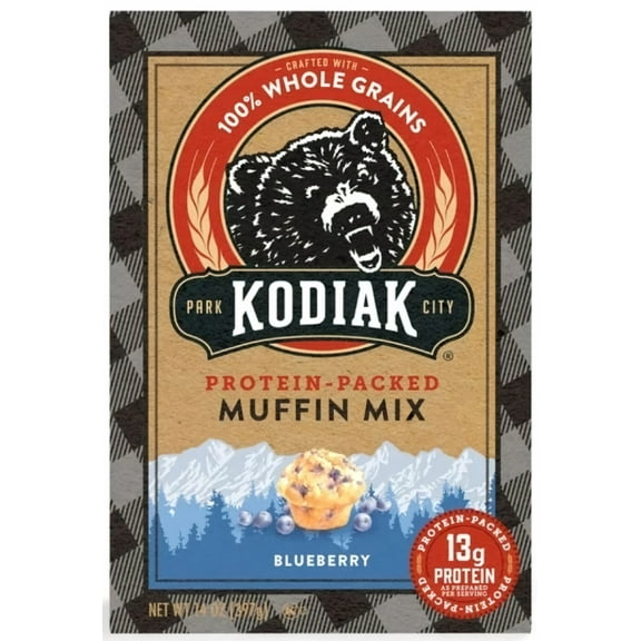 Kodiak Cakes Protein-Packed Blueberry Muffin Mix, 14 oz (Pack of 2)