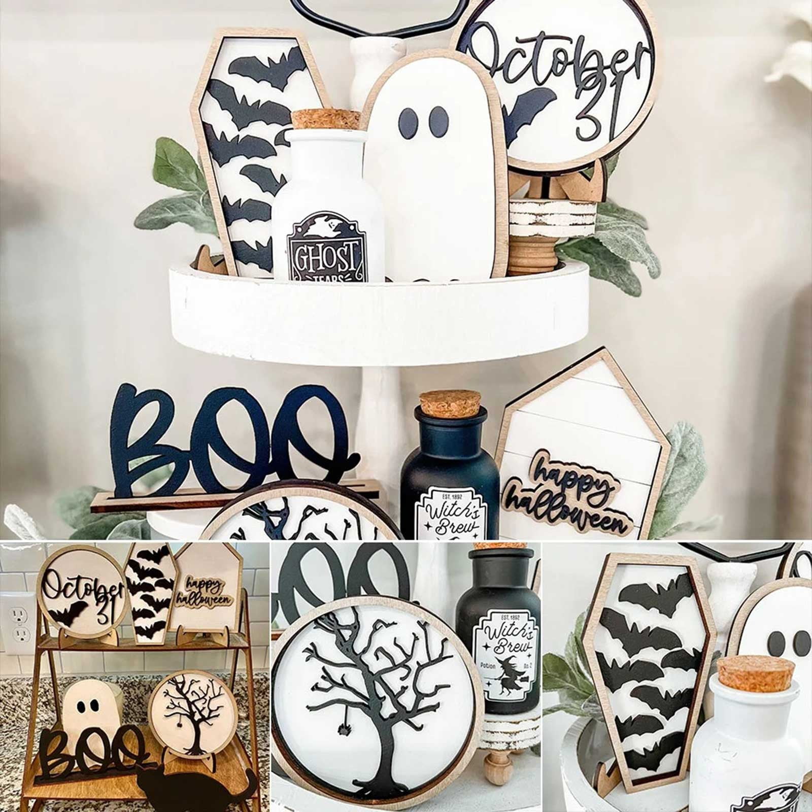 Easter Centerpieces for Dining Room Table Distressed 2 Tier Tray Three