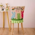 thumbnail image 1 of Easter Chair Covers Decorative Linen Printed Rabbit Egg Carrot Design for Dining Table Party Home Kitchen Holiday Celebration Decorations, 1 of 6