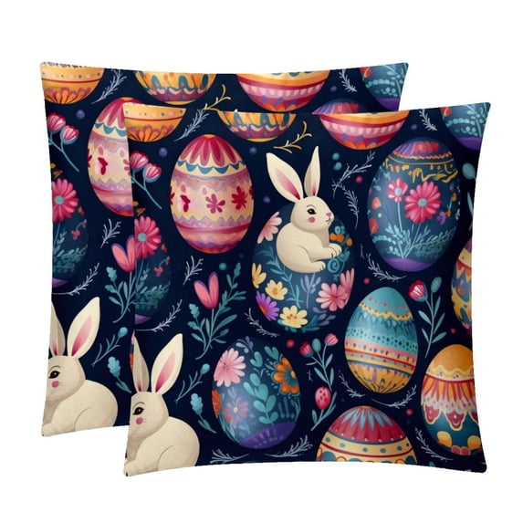 Easter Chair Pillow Covers Set with Velvet Material, Unique Patterns, 16x16, 18x18, 20x20 Inches, 2 Items Included for Throw Pillows, Pillow Inserts,for Various Occasions