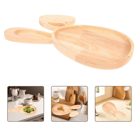 Easter Charcuterie Board Fancy Wood Charcuterie Board Egg Shaped Rabbit Reusable Cute Serving Platter Dinner Tray Candy Dish Jewelry Tray for Funny Easter Home Party Decorations Gifts Adults (A)