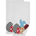 thumbnail image 1 of Easter Check Eggs Hand Towels 2 PCS, Blue Rabbit Kitchen Towel Ultra Soft and Highly Absorbent,Decorative Fingertip Face Towel for Bathroom Hotel, 28.3"x14.4", 1 of 5