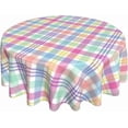 thumbnail image 1 of Easter Checkered Round Tablecloth 70 Inch Colorful Buffalo Plaid Round Table Cloth Gingham Spring Holiday Table Covers Polyester Indoor Outdoor Tablecloths for Kitchen Dining Picnic Party, 1 of 5
