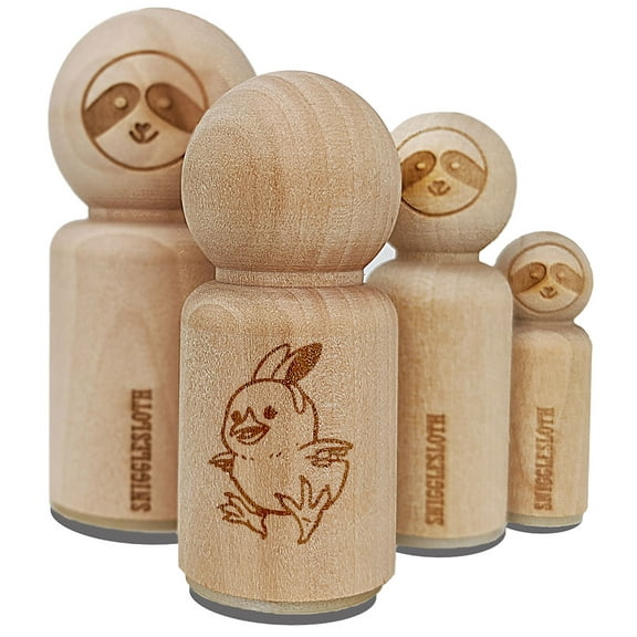 Easter Chick Chicken with Bunny Rabbit Ears Rubber Stamp for Scrapbooking Crafting Stamping - Medium 1 Inch