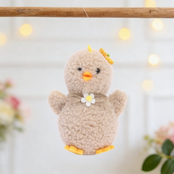 Easter Chick Decor,Polyester Hanging Ornament,Soft Fabric Chick Figurine,For Easter Party Scene Home Wall Hanging Decor