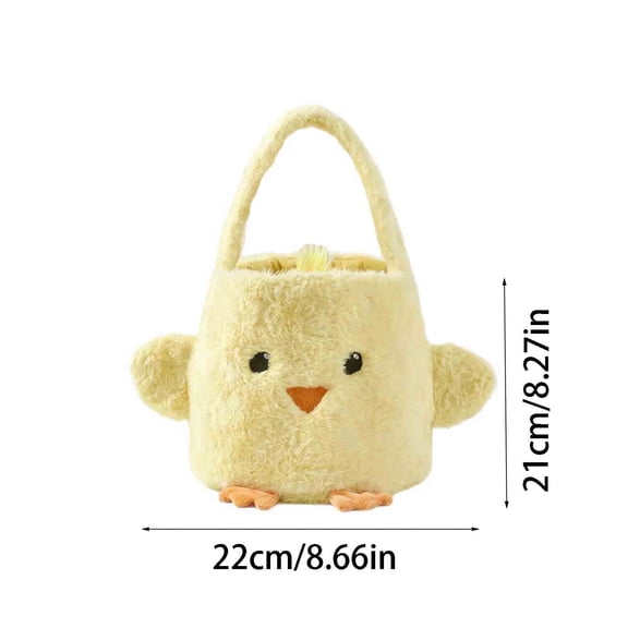 Easter Chick Egg Storage Basket Plush Fabric Cute Chicken Shaped Bag Holiday Decor