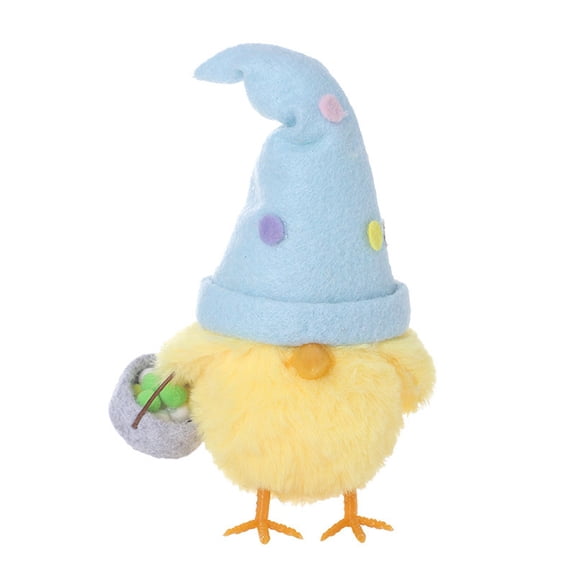 Easter Chick Figurine Ornament Stuffed Resurrected Egg Design, Suitable For Easter Home & Holiday Party Decorations, Adorable With Colorful Accent Hat & Mini Accessory As Gift For