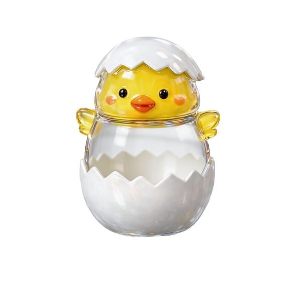 Easter Chick Glass Storage Jars, Chick Shape Clear Candy Jar with Removable Lids for Easter Chocolate Candy Treats Cookie Sweets Gift Eggs Table Decoration, Home Decor