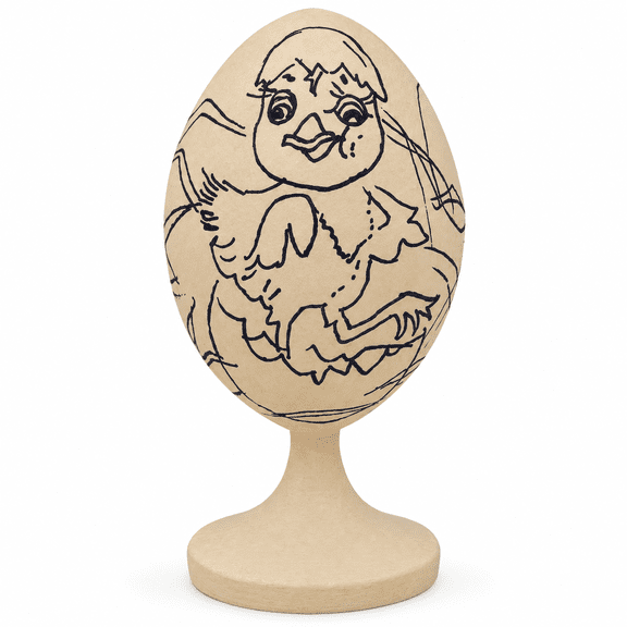 Easter Chick Unfinished Wooden Egg Figurine