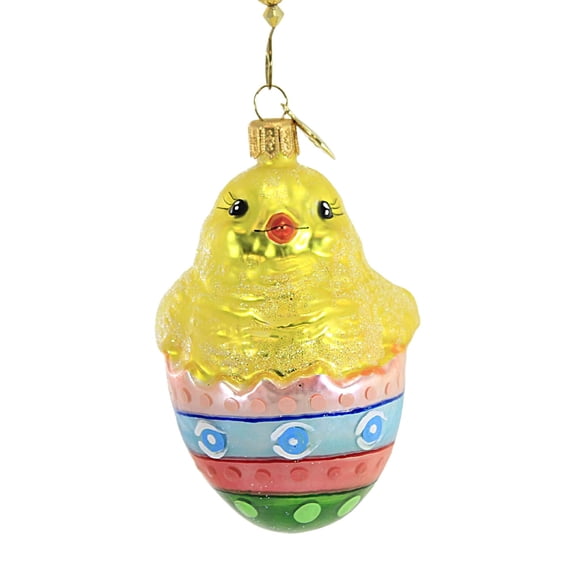 Easter Chickadee - 1 Glass Ornament 3.5 Inch, Glass - Ornament Spring Pastel Chick 21370
