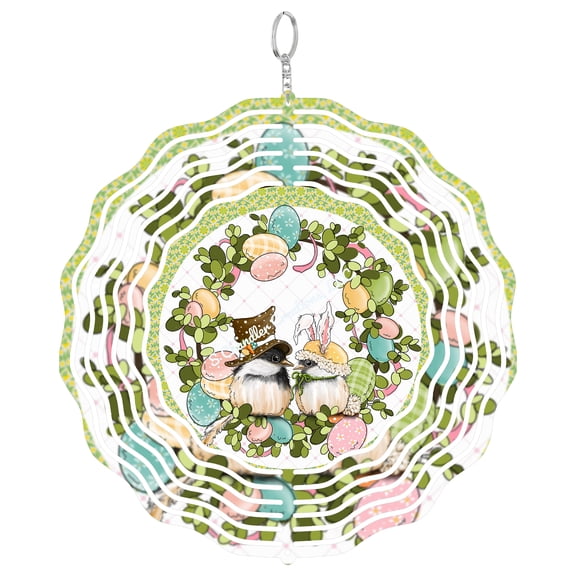 Easter Chickadee Bird 3D Wind Spinner Spring Nature Cute Animal Hanging Art