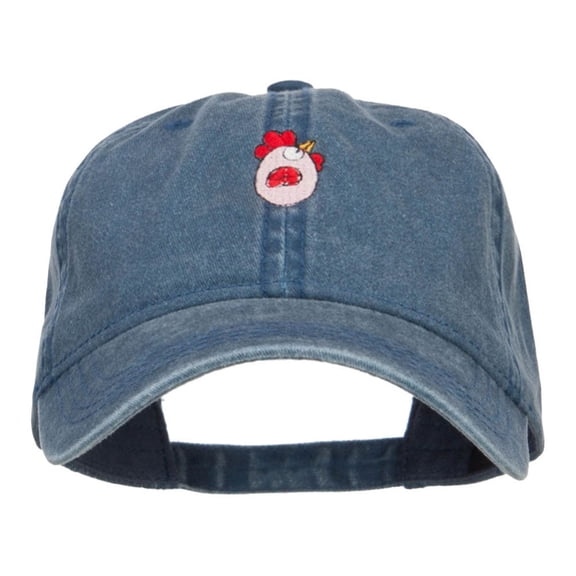 Easter Chicken Egg Embroidered Washed Cap - Navy OSFM