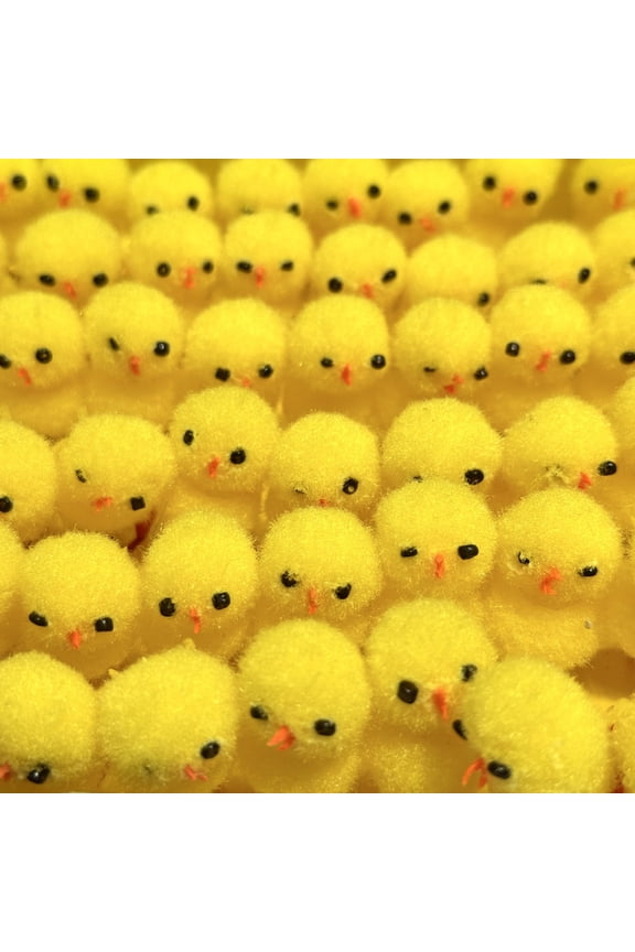 Easter Chicks, 6 Pack Mini Yellow Fluffy Chicks | for Easter Home Decor, Gift Box Filler & Spring Craft Supplies | 31.5cm