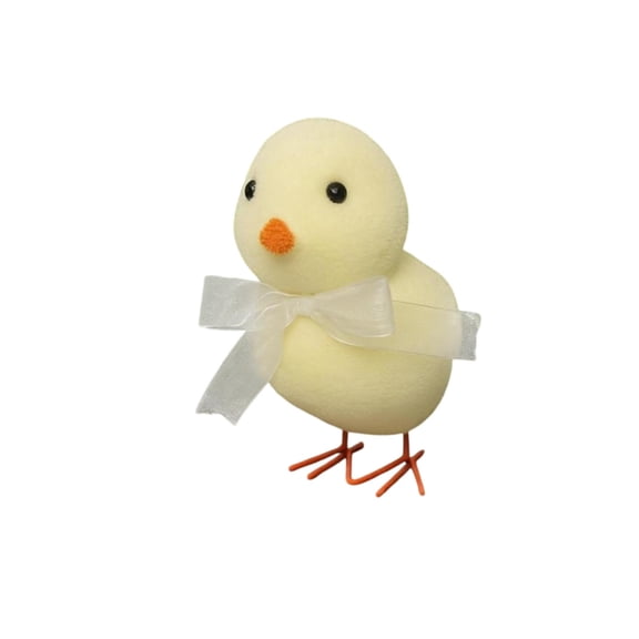 Easter Chicks Decorations 5.5x7 inch Pastel Flocked Chicks with Bows for Spring Home Accents, Easter Table Centerpieces, Indoor Outdoor Garden Decor, Holiday Party Supplies & Egg Hunt
