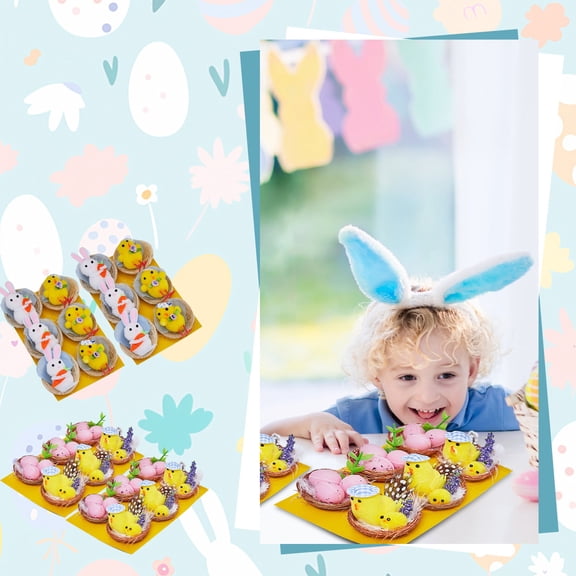 Easter Children's Personalized Simulation Chicken Doll & Egg Tray Playset, 2 Sets With Safe Plush Material & Festive Design, For Kids Kindergarten Easter Activities Home Decor