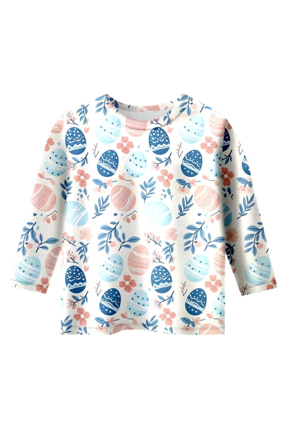 Easter Children's Seve Quarter Sleeve Printed T Shirt Top Comfortable Casual Shirt 2t Girls Long Sleeve Shirts T Shirts Blouses