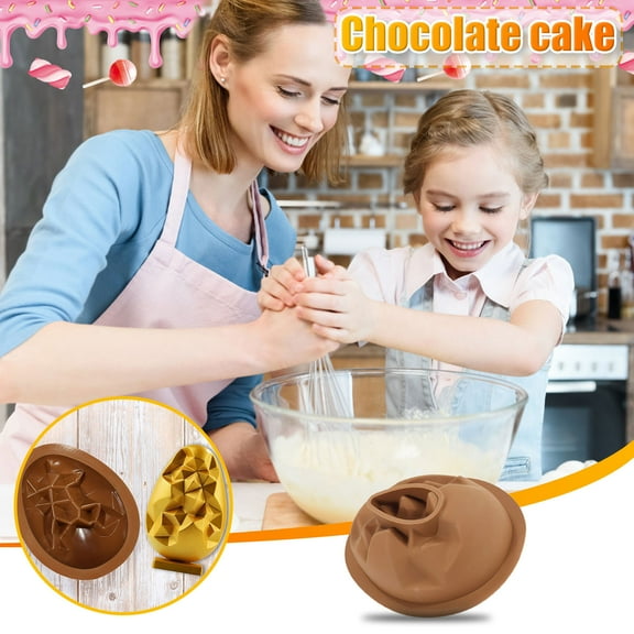 Easter Chocolate Mold 7 Inch, Three Dimensional DIY Baking Tool, Food Grade Plastic Safe, 40 to 230 Degree Celsius, Oven Microwave Dishwasher Freezer, Cake Jelly Pudding Fondant