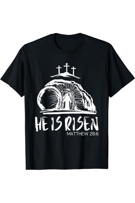 Easter Christian He Is Risen Sun Resurrection Men Women T-Shirt