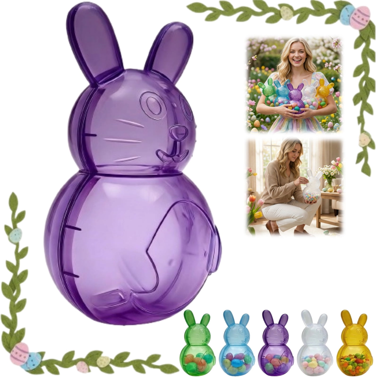 Plastic Rabbit Container 7033 Easter Clear Bunny Container, Large Plastic Bunny Shaped Container ...