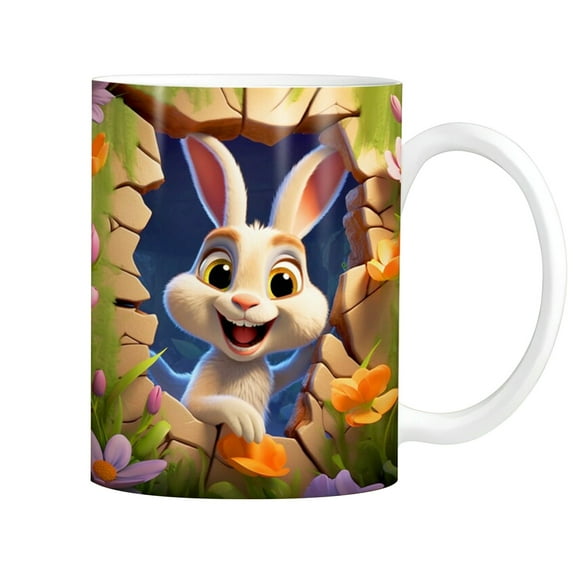 Easter Clearance 2024! CWCWFHZH 350Ml Easter Bunny Ceramic Coffee Mug Tea Cup Valentine's Day