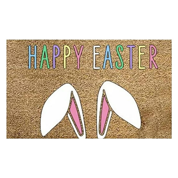 CWCWFHZH Easter Doormat Easter Eggs Rabbit Entryway Front Porch Rugs Anti-Skid Bottom Floor Indoor Outdoor Carpet for Home Patio Home Decor