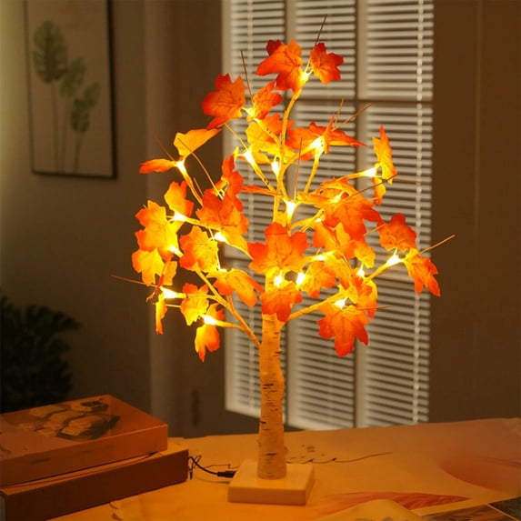 CWCWFHZH Small Tree Lights Led Christmas Party Decoration Lights Birchs Tree Decoration Lights Thanksgiving Easter Indoor Event Landscapes Glows Tree Maple Leaf Tree
