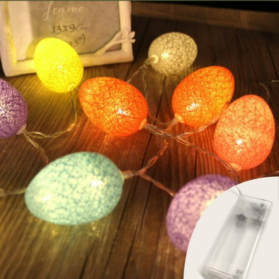 Easter Clearance! Easter Eggs String Lights Battery Operated 5 FT 10 LED Colorful Easter Egg Fairy String Lights For Easter Spring Party Fireplace Mantels Entrance Tree Home Decoration