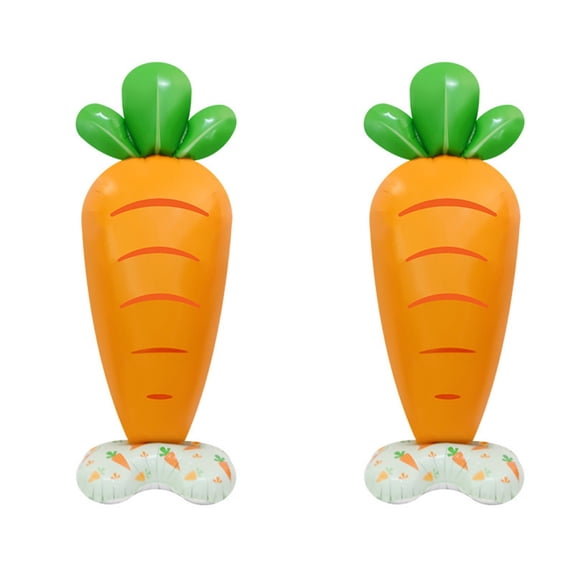 Easter Clearance! Jumbo 2Pcs Inflatable Easter Yard Carrot Decoration, 5ft LED Blown-Up Bunnies with Giant Carrot, Inflatable Easter Decorations for Garden Lawn Patio Indoor Outdoor Use