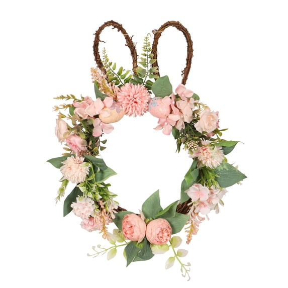 Easter Clearance! YZEGDCH Easter Bunny Eggs Wreath, Artificial Spring Floral Wreath, Spring Summer All Season Home and Outdoor