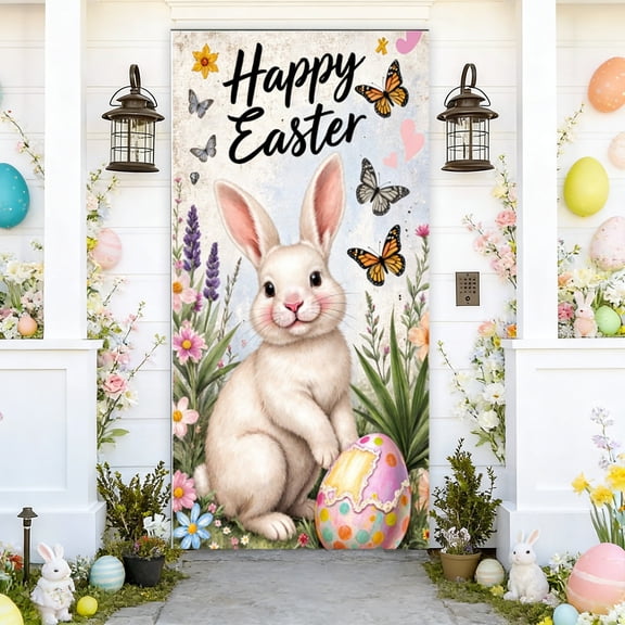 Easter Clearance! YZEGDCH Easter Door Covers, Bunny Eggs Door Curtains for Doorway Privacy, Spring Hanging Decorations Applicable Bedroom Room Living Room Doorway, Gift for K!ds Women Men