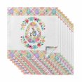 thumbnail image 1 of Easter Cloth Napkins, Colorful Checkered Spring Bunny Flower Eggs Striped Washable and Reusable Dinner Napkins Set of 8, Table Napkin for Kitchen Party Birthday Wedding Hotel Housewarming 20"x20", 1 of 9